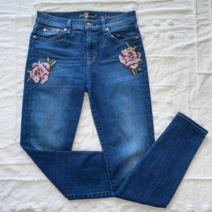 7 For All Mankind The Skinny Embroidered Jeans